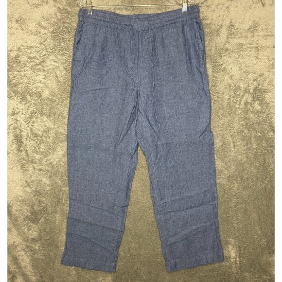 Charter Club Pants - Charter Club Women 100% Linen Nautical Beachy High Rise Pull On Straight Pant L